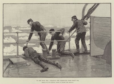 In the Kara Sea, Clearing the Propeller from Drift Ice by Amedee Forestier