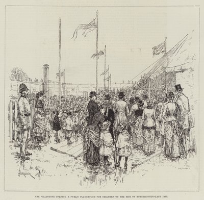 Mrs Gladstone opening a Public Playground for Children on the Site of Horsemonger-Lane Jail by Amedee Forestier