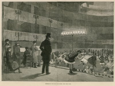 Rehearsing for the pantomime (engraving) by Amedee Forestier