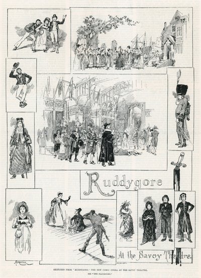 Sketches from Ruddygore the new comic opera at the Savoy Theatre by Amedee Forestier