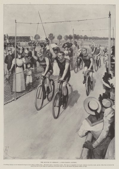 The Bicycle in Germany, a Ring-Taking Contest by Amedee Forestier