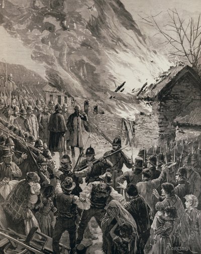 The Rent War in Ireland: Burning the Houses of Evicted Tenants at Glenbeigh, County Derry, from 