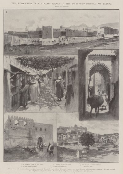 The Revolution in Morocco, Scenes in the Disturbed District of Tetuan by Amedee Forestier