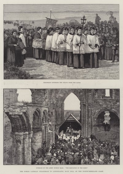 The Roman Catholic Pilgrimage to Lindisfarne, Holy Isle, on the Northumberland Coast by Amedee Forestier