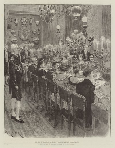The Royal Marriage at Berlin, Banquet at the Royal Palace by Amedee Forestier