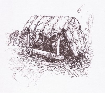 The Tortoise, a Field Machine (illustration from The Roman Soldier) by Amedee Forestier
