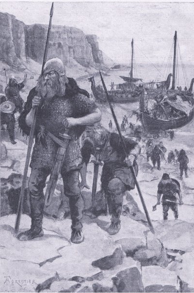 The Vikings Find America, from My Magazine, Published 1922 by Amedee Forestier