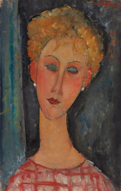 Blonde Woman with Curly Hair by Amedeo Modigliani