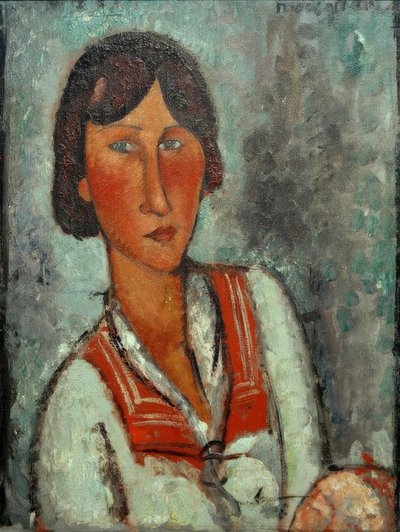 Bust of a Young Woman with Sailor Collar by Amedeo Modigliani