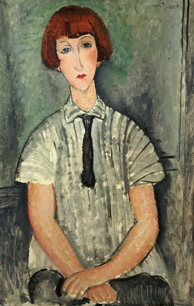 Young Girl with a Striped Blouse by Amedeo Modigliani