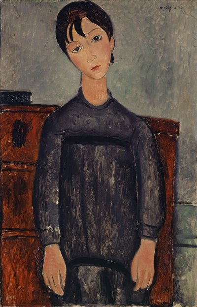 Girl Standing in a Black Pinafore by Amedeo Modigliani