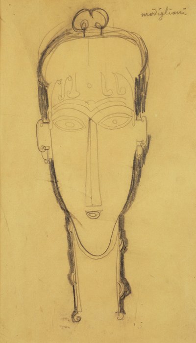 Head of a Caryatid in a Head Dress by Amedeo Modigliani