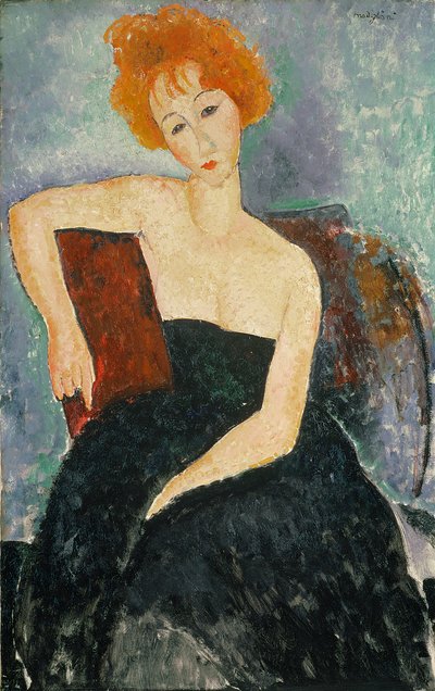 Redheaded Girl in Evening Dress by Amedeo Modigliani