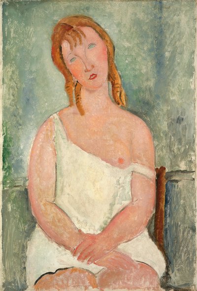 Seated Young Girl in a Shirt, 1918 by Amedeo Modigliani