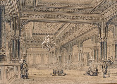 Interior of the Ciragan Palace in Istanbul, 1872 by Amedeo Preziosi