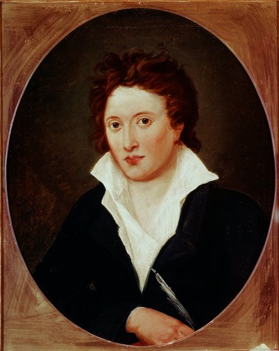 Portrait of Percy Bysshe Shelley, British Poet by Amelia Curran