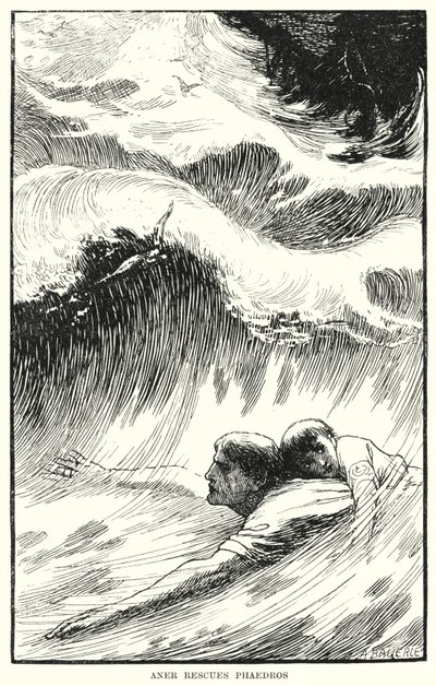 Aner rescues Phaedros by Amelia M. (attr.to) Bowerley or Bauerle
