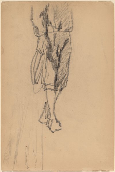 Partial Sketch of a Boy in Knickers by American 19th Century