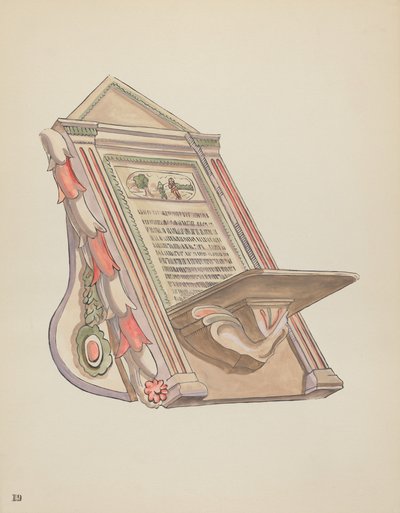 Plate 19: Reading Stand: From Portfolio "Spanish Colonial Designs of New Mexico" by American 20th Century