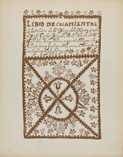 Plate 1: Jemez Book of Marriages: From Portfolio 