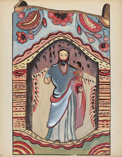 Plate 35: Saint Joseph in Wooden Niche: From Portfolio "Spanish Colonial Designs of New Mexico" by American 20th Century