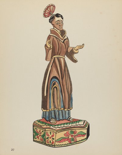 Plate 37: St. Anthony Bulto: From Portfolio "Spanish Colonial Designs of New Mexico" by American 20th Century