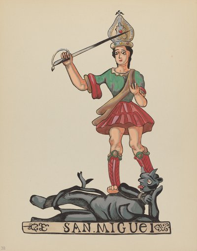 Plate 38: St. Michael: From Portfolio "Spanish Colonial Designs of New Mexico" by American 20th Century