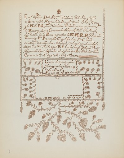 Plate 3: Pecos Book of Visitations: From Portfolio "Spanish Colonial Designs of New Mexico" by American 20th Century