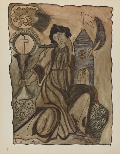 Plate 41: Saint Barbara: From Portfolio 