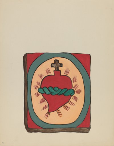 Plate 50: Sacred Heart: From Portfolio "Spanish Colonial Designs of New Mexico" by American 20th Century