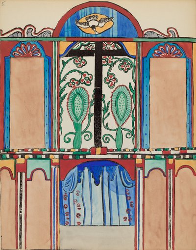 Plate 6: Chapel Altarpiece, Santa Cruz: From Portfolio "Spanish Colonial Designs of New Mexico" by American 20th Century