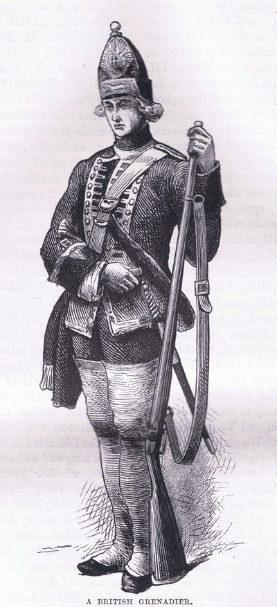 A British Grenadier, illustration from Cassells History of the United States published by Cassell, Petter & Galpin, c.1900 by American English school