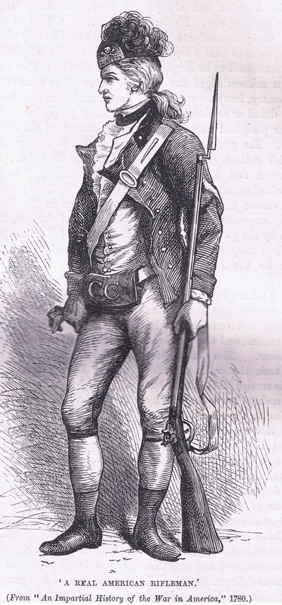 A real American rifleman, illustration from Cassells History of the United States by American English school