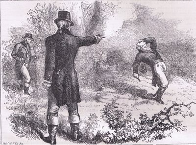 Duel between Burr and Hamilton, illustration from Cassells History of the United States by American English school