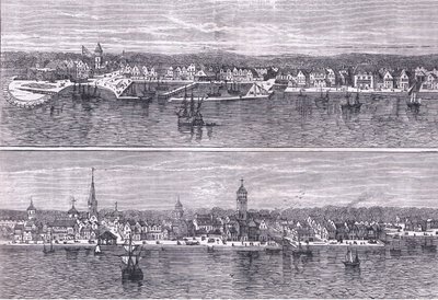 New York in the middle of the nineteenth century, illustration from Cassells History of the United States by American English school