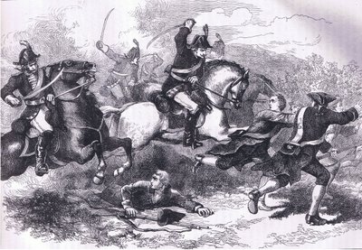 Rout of the loyal recruits, illustration from Cassells History of the United States by American English school