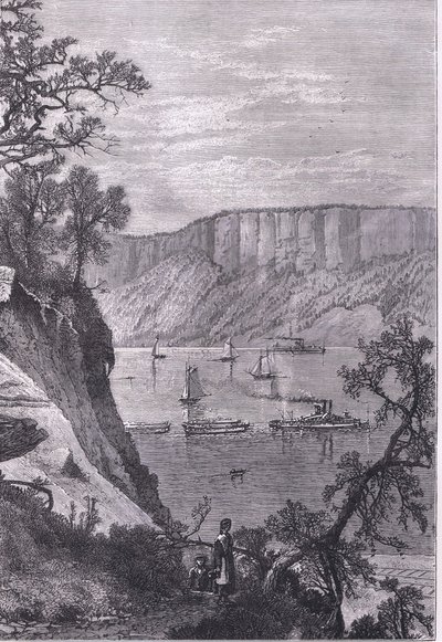 The Palisades of the Hudson, illustration from Cassells History of the United States published by Cassell, Petter & Galpin, c.1900 by American English school