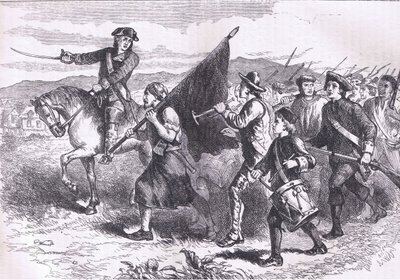 The crowd at Springfield with the black flag, illustration from Cassells History of the United States by American English school