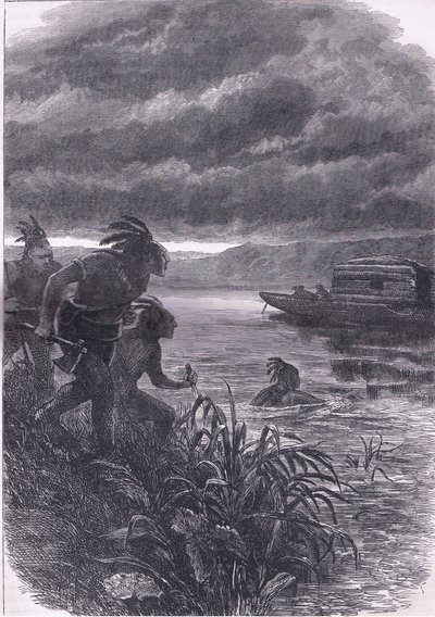 Traders on the Ohio attacked by savages by American English school