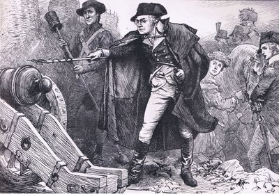 Washington at the siege of Yorktown by American English school
