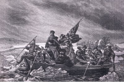 Washington crossing the Delaware, illustration from Cassells History of the United States published by Cassell, Petter & Galpin, c.1900 by American English school