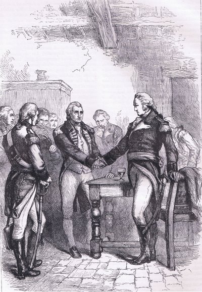 Washington taking leave of his old comrades, illustration from Cassells History of the United States by American English school