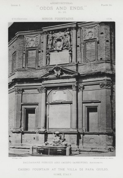 Casino Fountain at the Villa Di Papa Giulio, Rome, Italy by American Photographer (after)