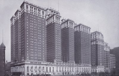 Chicago: The Stevens Hotel, with Blackstone Hotel at Right by American Photographer (after)