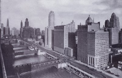 Chicago: Wacker Drive and Chicago River Bridges by American Photographer (after)