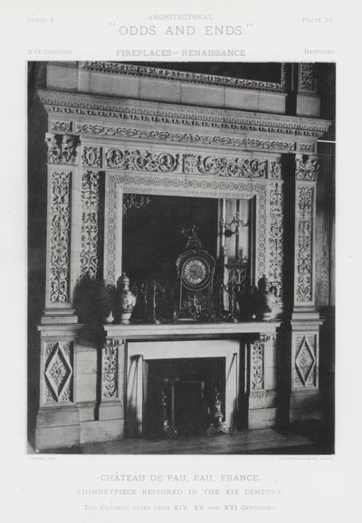 Fireplace: Chateau De Pau, Pau, France by American Photographer (after)
