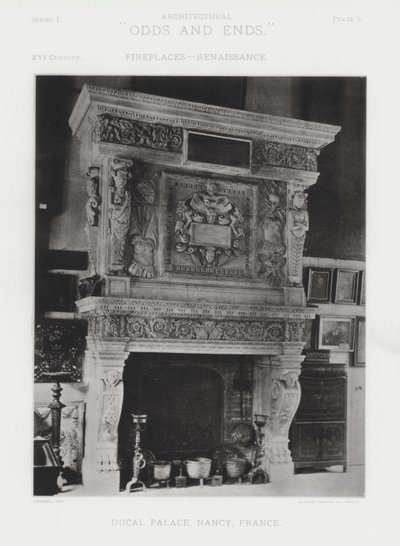 Fireplace: Ducal Palace, Nancy, France by American Photographer (after)