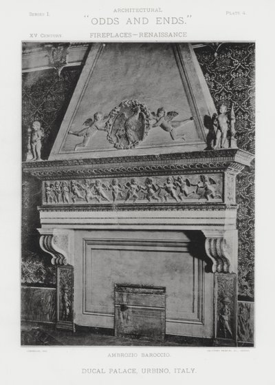 Fireplace: Ducal Palace, Urbino, Italy by American Photographer (after)