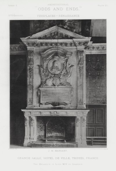 Fireplace: Grande Salle, Hotel De Ville, Troyes, France by American Photographer (after)