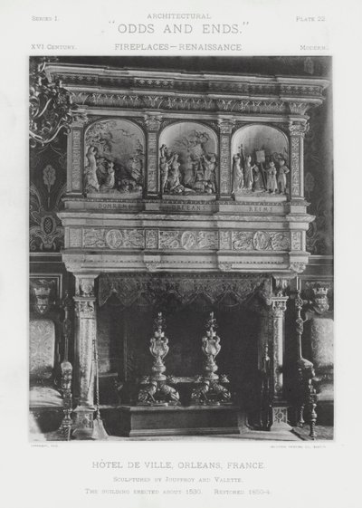 Fireplace: Hotel De Ville, Orleans, France by American Photographer (after)